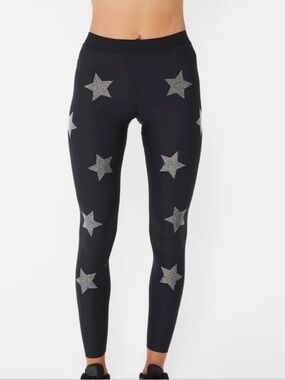 Ultracor High Iridescent Beaded Star-Print Swarovski Knockout Leggings XS Rare